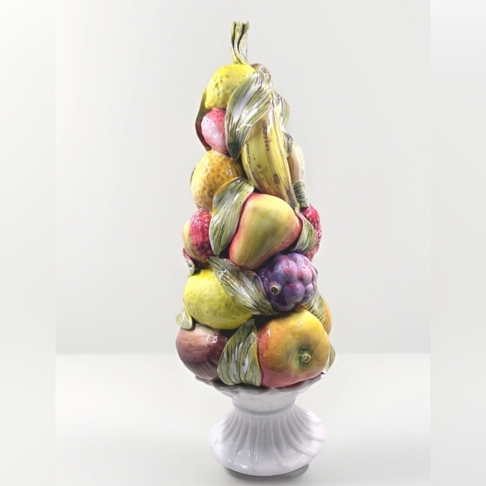 Topiary Fruit Tree w/ Watermelon Glazed Centerpiece Italy 13.5 Inches